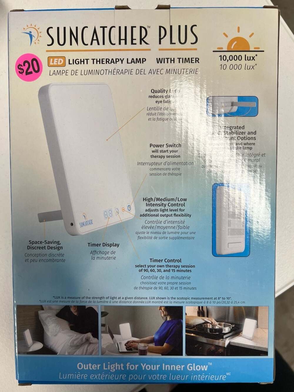 Suncatcher Plus LED Light Therapy Lamp with Timer